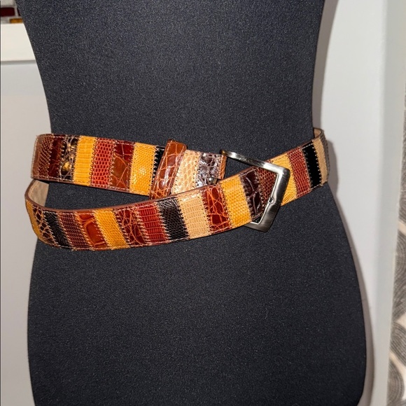 W. Kleinberg Alligator & Lizard Patchwork belt SZ40 - Picture 1 of 8